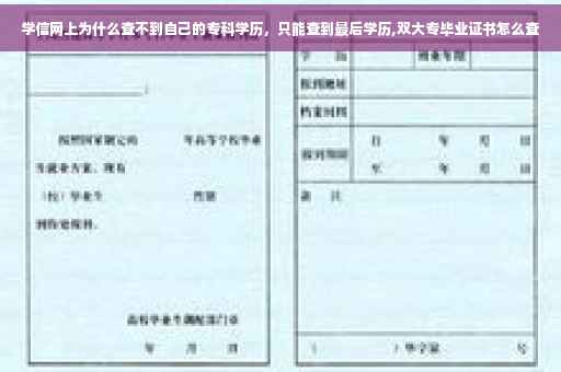学信网上为什么查不到自己的专科学历，只能查到最后学历,双大专毕业证书怎么查