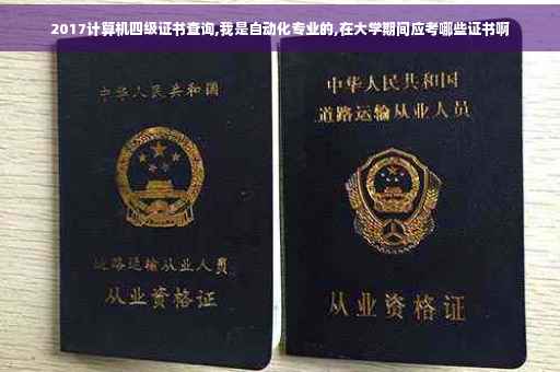 2017计算机四级证书查询,我是自动化专业的,在大学期间应考哪些证书啊