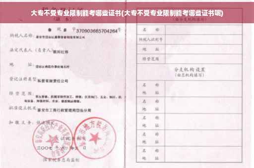 大专不受专业限制能考哪些证书(大专不受专业限制能考哪些证书呢)