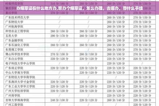 办烟草证在什么地方办,想办个烟草证，怎么办理，去哪办，带什么手续