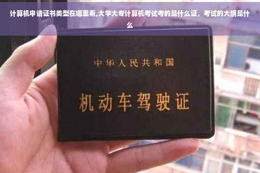 计算机申请证书类型在哪里看,大学大专计算机考试考的是什么证，考试的大纲是什么
