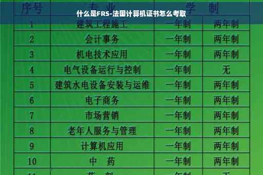 什么是FRS-法国计算机证书怎么考取