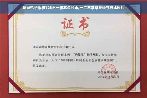 驾证电子版和123不一样怎么回事,一二三本毕业证书对比图片