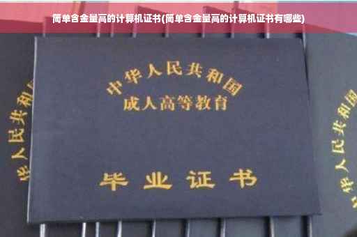 简单含金量高的计算机证书(简单含金量高的计算机证书有哪些)