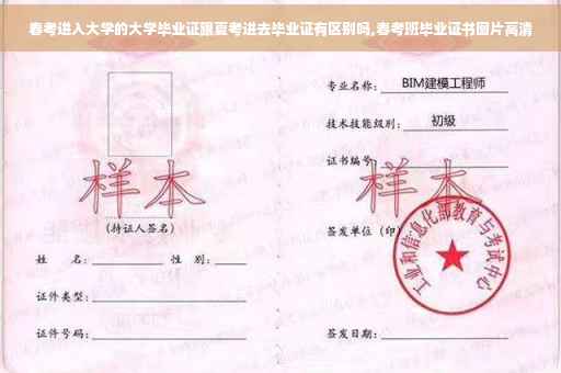 春考进入大学的大学毕业证跟夏考进去毕业证有区别吗,春考班毕业证书图片高清