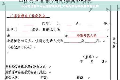 不用考试的大专证国家承认吗,大专有没有学校要求的证书