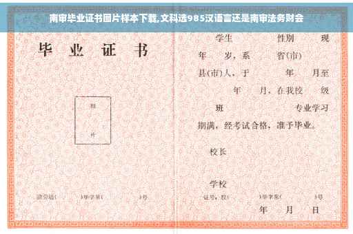 南审毕业证书图片样本下载,文科选985汉语言还是南审法务财会