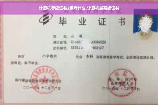 计算机等级证书2级考什么,计算机最高级证书