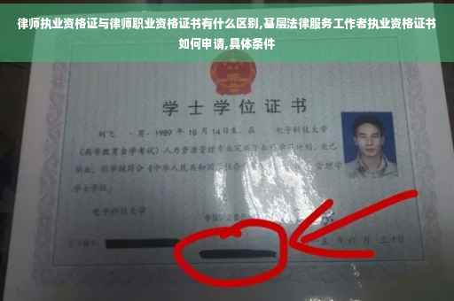 律师执业资格证与律师职业资格证书有什么区别,基层法律服务工作者执业资格证书如何申请,具体条件
