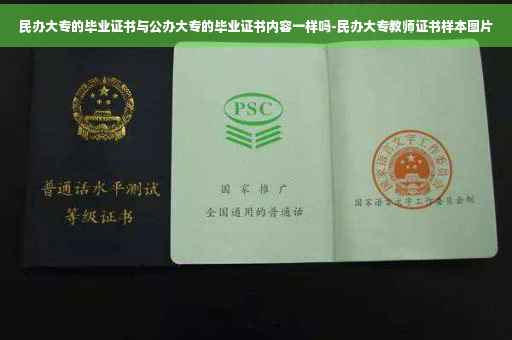 民办大专的毕业证书与公办大专的毕业证书内容一样吗-民办大专教师证书样本图片