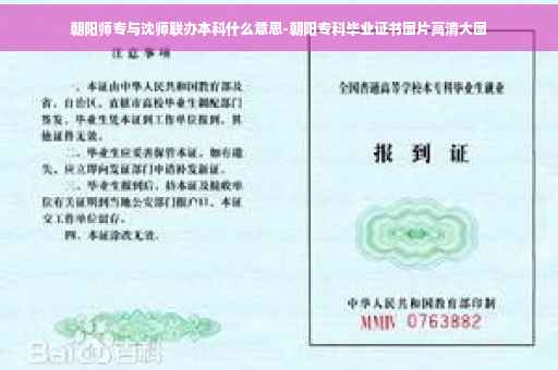 朝阳师专与沈师联办本科什么意思-朝阳专科毕业证书图片高清大图