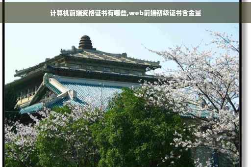 计算机前端资格证书有哪些,web前端初级证书含金量