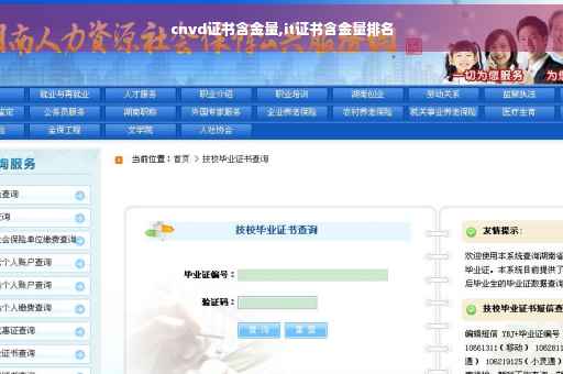 cnvd证书含金量,it证书含金量排名