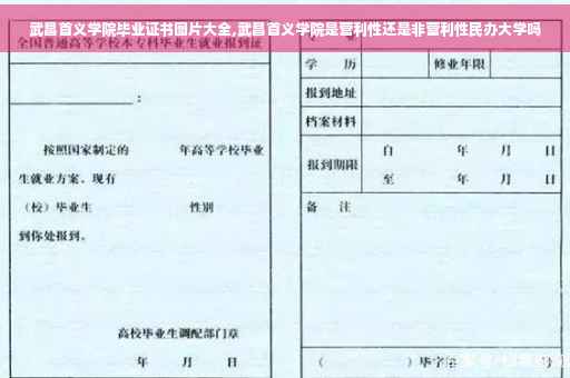 武昌首义学院毕业证书图片大全,武昌首义学院是营利性还是非营利性民办大学吗