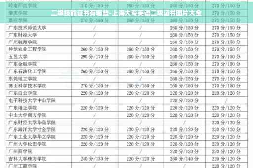 二级技能证书有哪些-上海大专英语二级证书图片大全