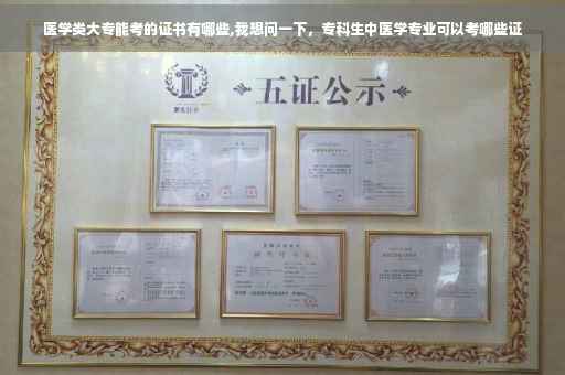医学类大专能考的证书有哪些,我想问一下，专科生中医学专业可以考哪些证