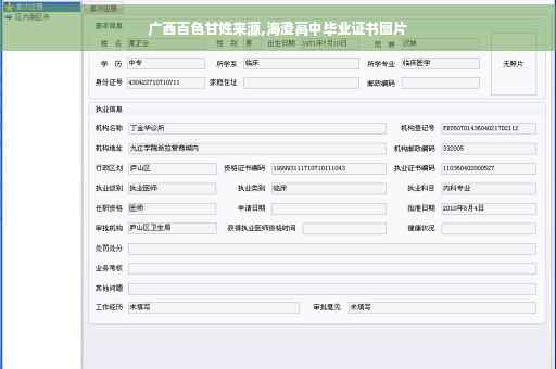 广西百色甘姓来源,海澄高中毕业证书图片