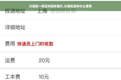 计算机一级证书副本图片,计算机副本什么意思