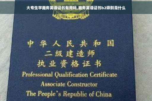 大专生学商务英语证书有用吗,商务英语证书b2级别是什么