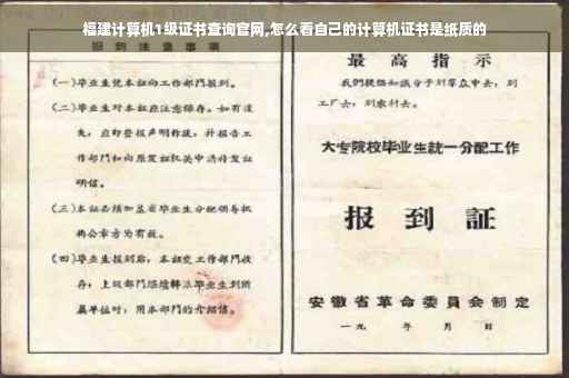 福建计算机1级证书查询官网,怎么看自己的计算机证书是纸质的