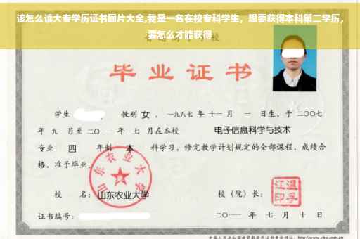该怎么读大专学历证书图片大全,我是一名在校专科学生，想要获得本科第二学历，要怎么才能获得