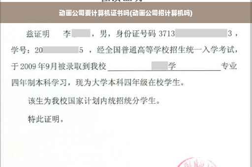 动画公司要计算机证书吗(动画公司招计算机吗)