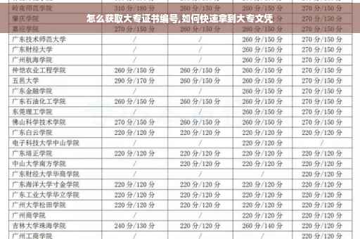 怎么获取大专证书编号,如何快速拿到大专文凭