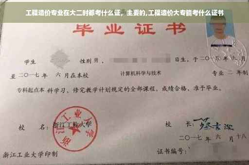 工程造价专业在大二时都考什么证，主要的,工程造价大专能考什么证书