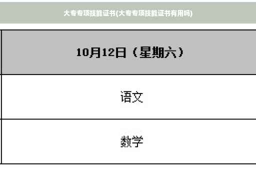 大专专项技能证书(大专专项技能证书有用吗)