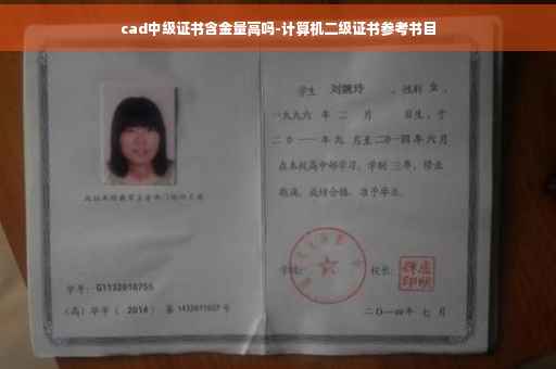cad中级证书含金量高吗-计算机二级证书参考书目