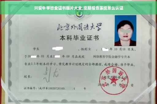 兴安中学毕业证书图片大全,定期报告系统怎么认证
