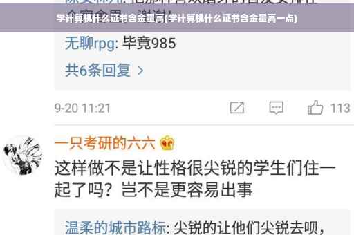 学计算机什么证书含金量高(学计算机什么证书含金量高一点)