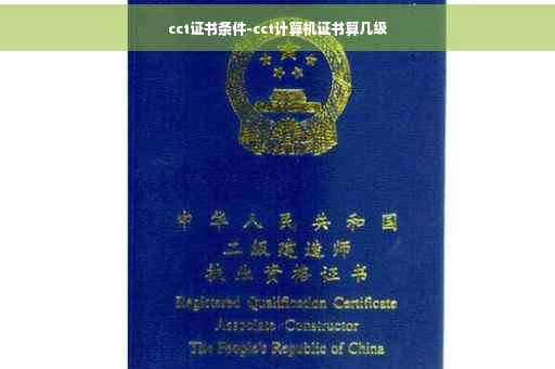 cct证书条件-cct计算机证书算几级