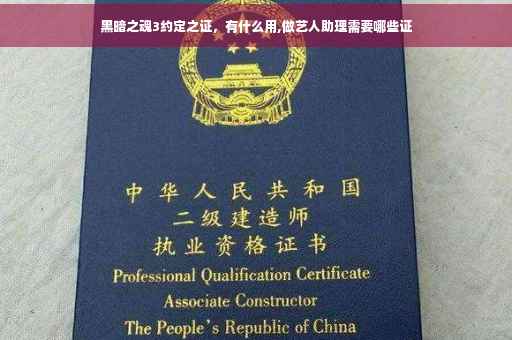 黑暗之魂3约定之证，有什么用,做艺人助理需要哪些证