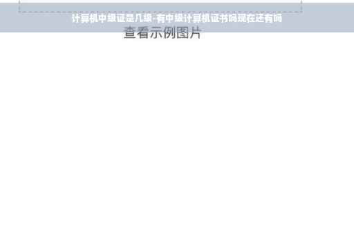 计算机中级证是几级-有中级计算机证书吗现在还有吗