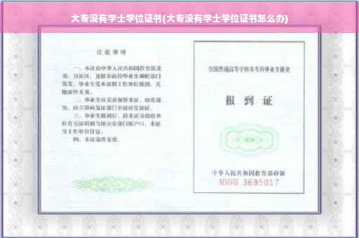 大专没有学士学位证书(大专没有学士学位证书怎么办)