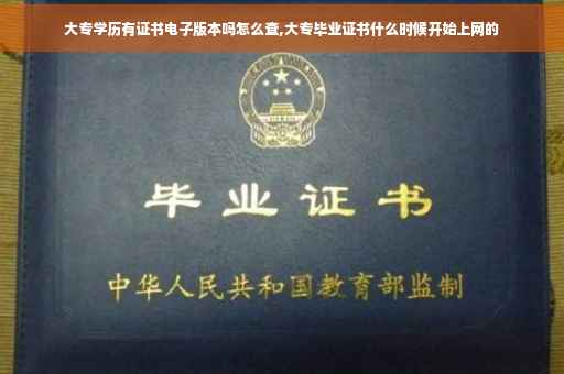 大专学历有证书电子版本吗怎么查,大专毕业证书什么时候开始上网的