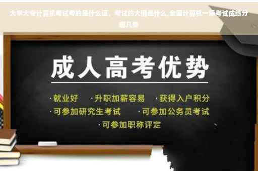 大学大专计算机考试考的是什么证，考试的大纲是什么,全国计算机一级考试成绩分哪几类