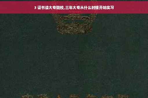 3 证书读大专院校,三年大专从什么时候开始实习