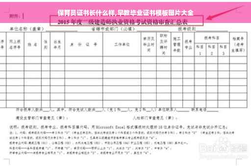 保育员证书长什么样,早教毕业证书模板图片大全