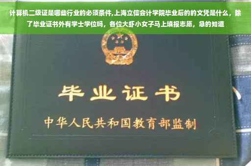 计算机二级证是哪些行业的必须条件,上海立信会计学院毕业后的的文凭是什么，除了毕业证书外有学士学位吗，各位大虾小女子马上填报志愿，急的知道