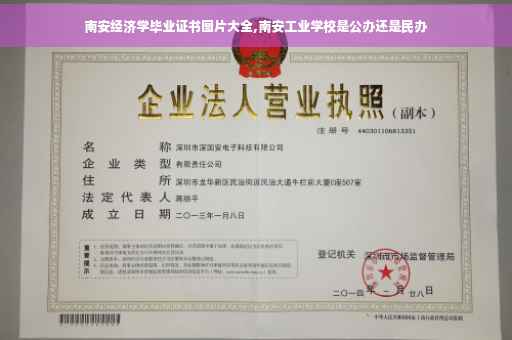 南安经济学毕业证书图片大全,南安工业学校是公办还是民办