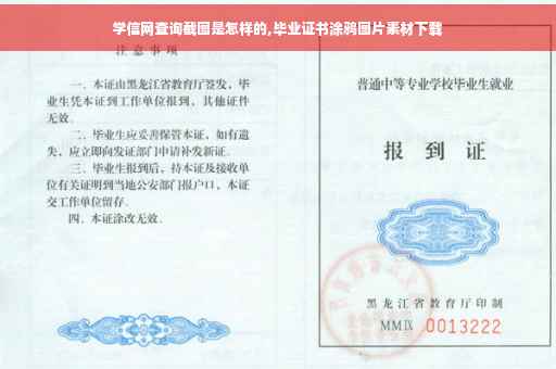 学信网查询截图是怎样的,毕业证书涂鸦图片素材下载