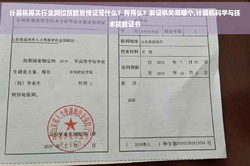 计算机相关行业岗位技能资格证是什么？有用么？发证机关是哪个,计算机科学与技术技能证书