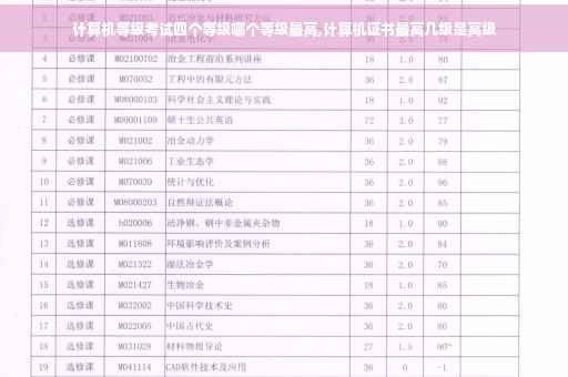 计算机等级考试四个等级哪个等级最高,计算机证书最高几级是高级