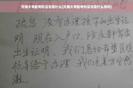 河南大专能考的证书是什么(河南大专能考的证书是什么样的)