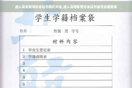成人高考英语毕业证书图片大全,成人高等教育毕业证书编号去哪查询