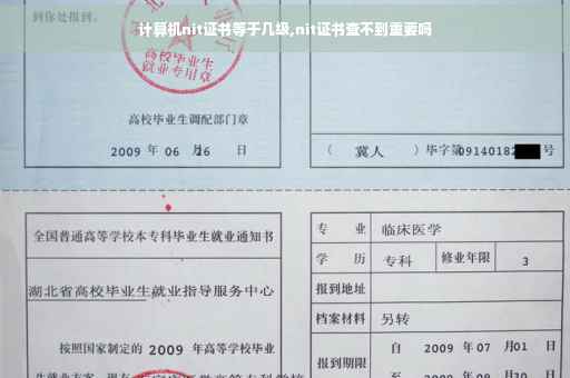 计算机nit证书等于几级,nit证书查不到重要吗