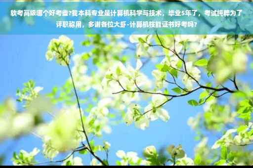 软考高级哪个好考些?我本科专业是计算机科学与技术，毕业5年了，考试纯粹为了评职称用，多谢各位大虾-计算机技能证书好考吗?