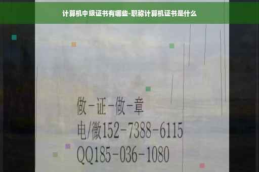 计算机中级证书有哪些-职称计算机证书是什么